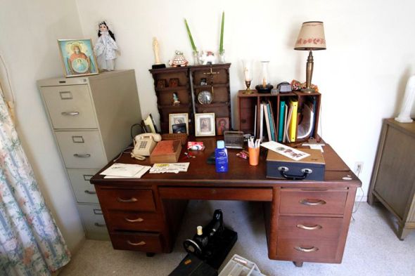 Kerouac's writing desk in Florida, where he wrote The Dharma Bums, the story of his time with Snyder. 